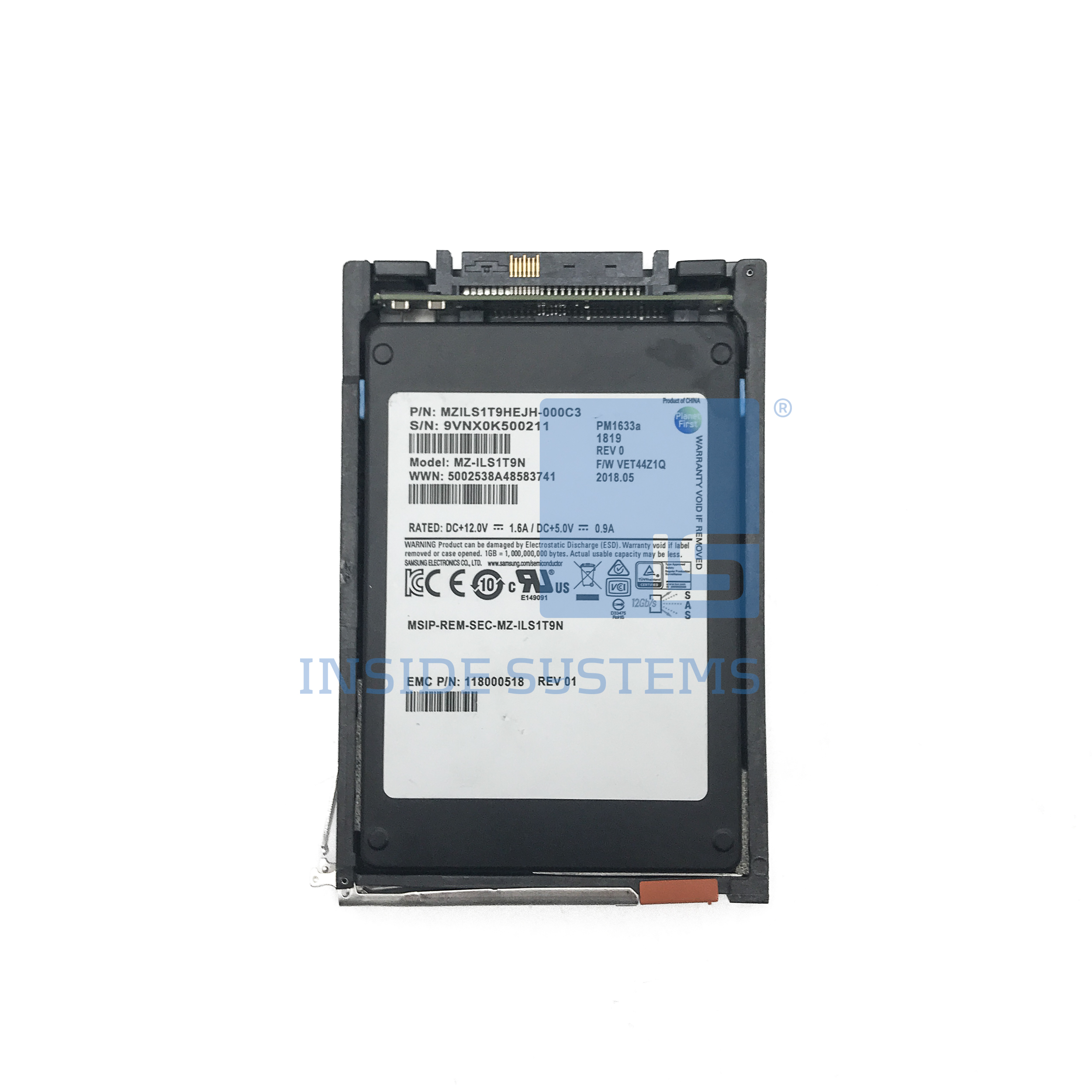005052522 - EMC Unity 1.92TB 12G SAS 2.5" SSD 8 005052522 A