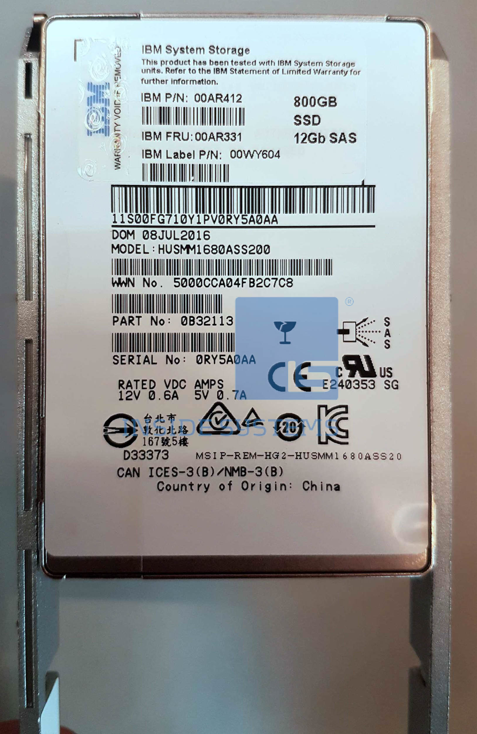 00AR412 - IBM 800GB 2.5 Inch Flash SSD Drive - Image 2