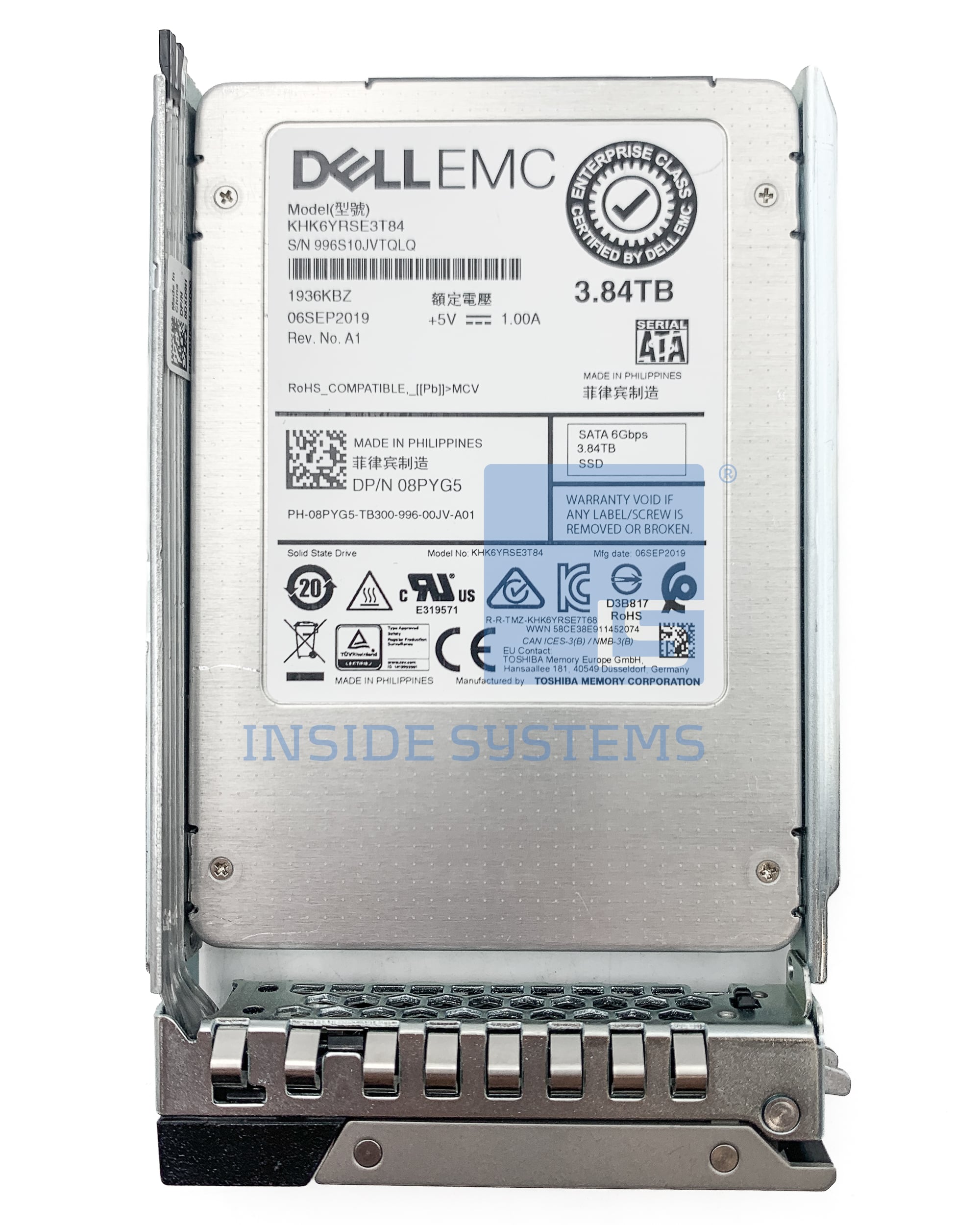 08PYG5 - DELL 3.84TB 6G RI TLC SATA 2.5" SSD