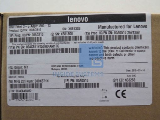 00AG510-01 - IBM Intel i350-T2 2xGbE BaseT Adapter