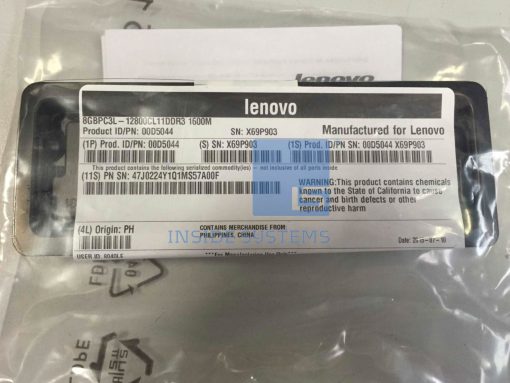 00D5044-01 - IBM 8GB 2Rx8 PC3L-12800 CL11 1600MHz LP