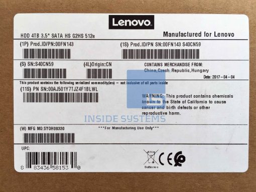 00FN143-01 - 4TB 7.2K 6Gbps NL SATA 3.5" G2HS 512e