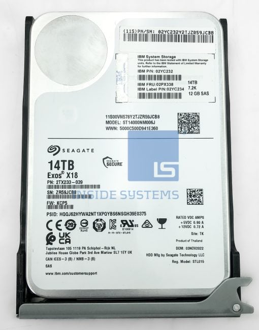 02PX338-01 - 14TB 7.2K RPM 12G SAS NL 3.5 Inch 92F