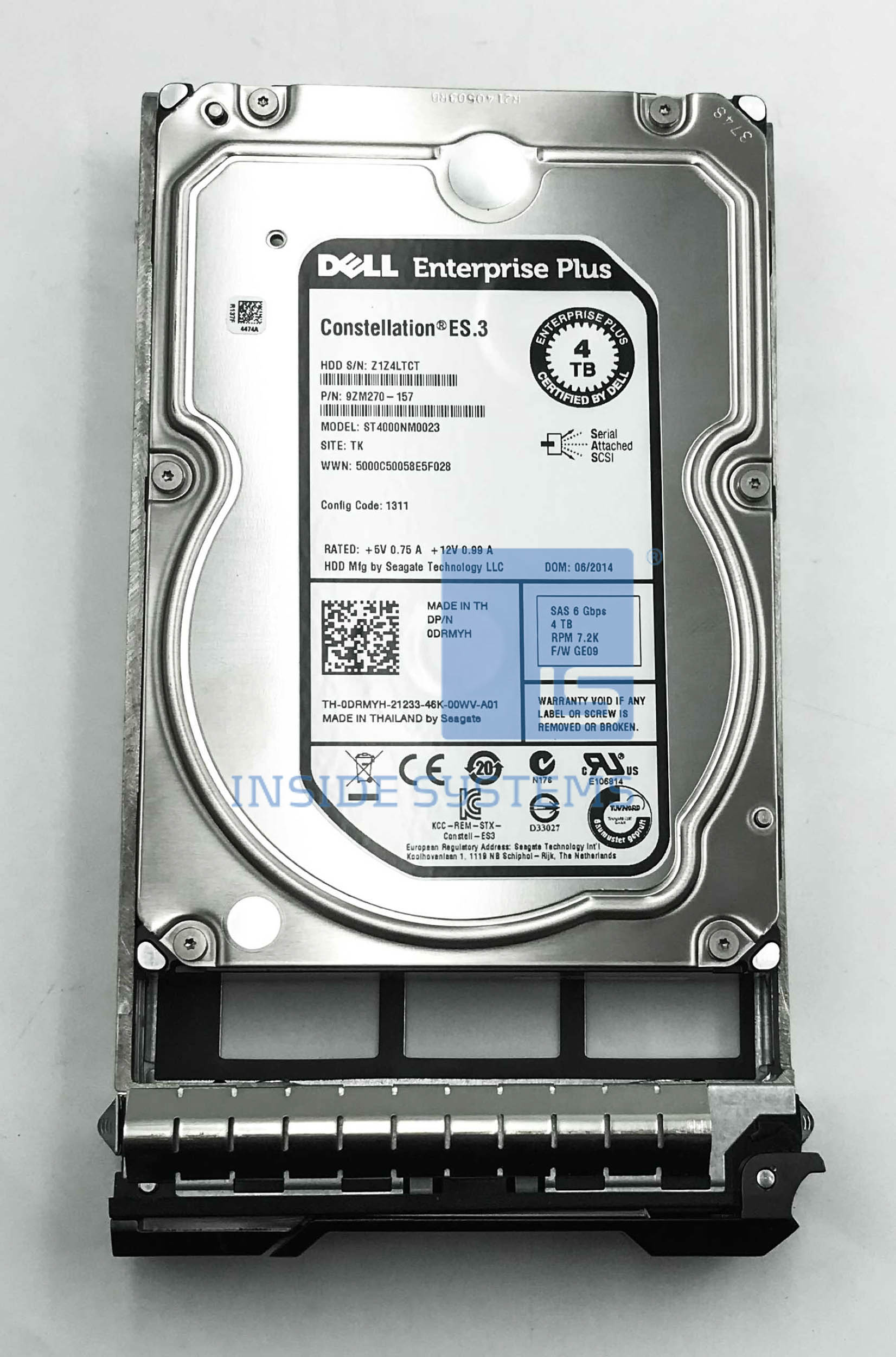Dell 4TB 7.2K RPM SAS HDD – 3.5" Enterprise Hard Drive With Caddy, Model MG03SCA400