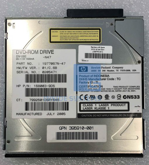 268795-001 - HP SLIMLINE 8X DVD DRIVE DL360 G4