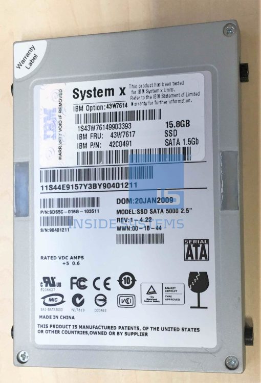 43W7617 - IBM 2.5" 15,8GB SSD -  SATA I
