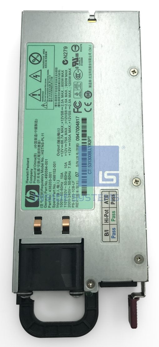 490594-001 - HP 1200W 12V HOT PLUG AC POWER SUPPLY