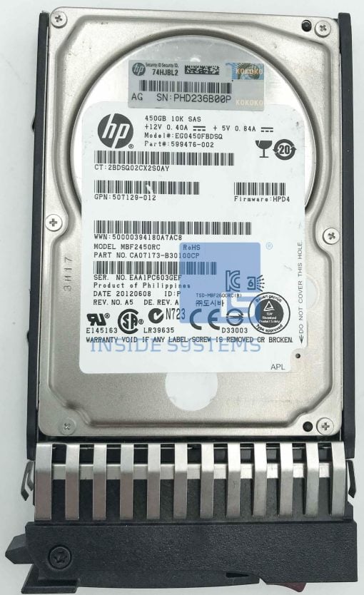 581310-001 - HP 450GB DP SAS 10K 6G 2.5"