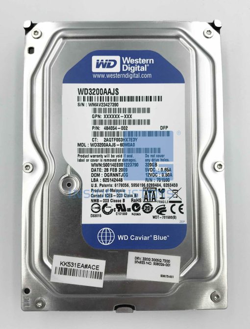 586969-001-03 - HP 320GB SATA 7.2K RPM 3.5" HDD NO TRAY