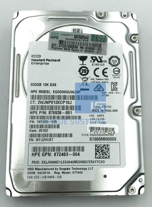590826-001 - HP 600GB 10K 6G SAS 2.5" Non Hot PLug
