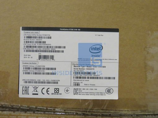 7X10A01FEA-01 - ST550, Xeon Bronze 3106 8C, 16GB, 750W