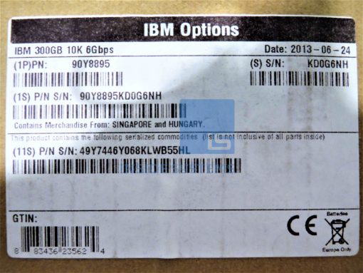 90Y8895-01 - IBM 300GB 10K 6Gbps SAS 2.5" SFF G2SS