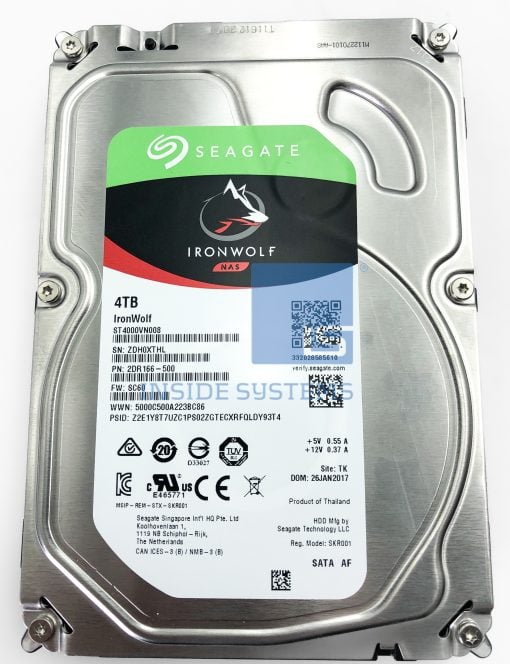 ST4000VN008 - SEAGATE IRONWOLF 4TB 5.9K 6G 3.5INC SATA