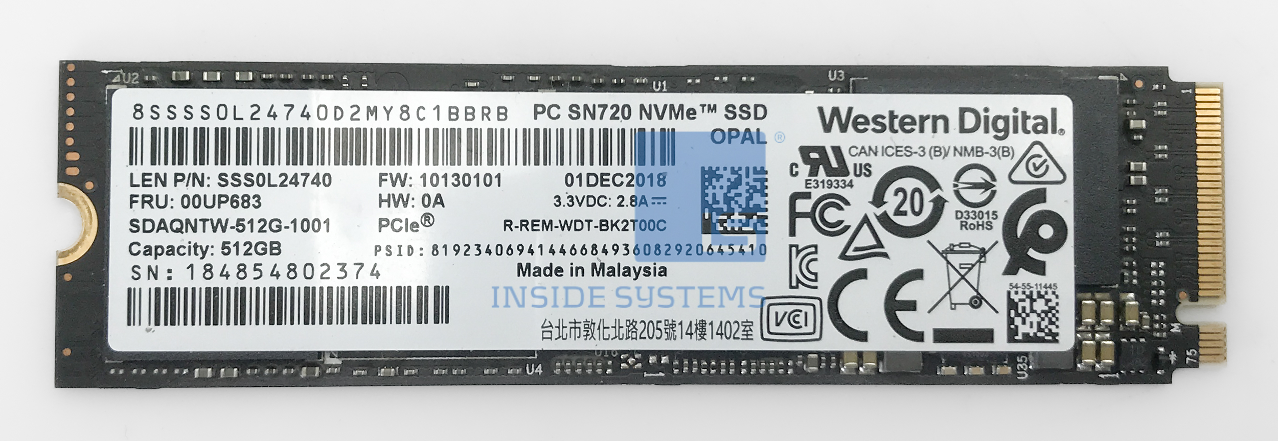 00UP683 - 512GB M.2 SSD 2280 NVMe OPAL.WD 1 00UP683 - 512GB M.2 SSD 2280 NVMe OPAL.WD
