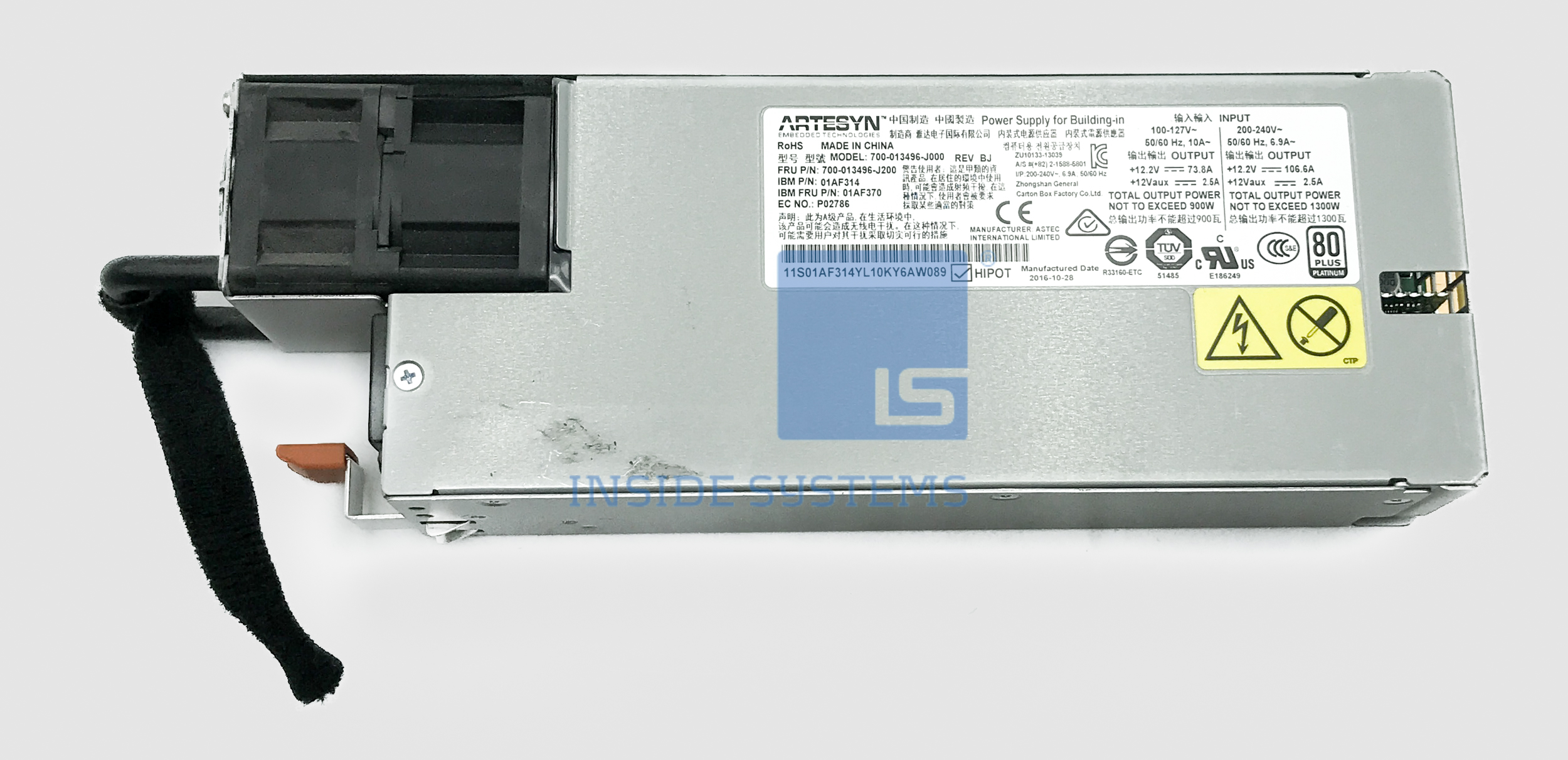01AF314 - IBM 1300W AC PSU 9843 4 01AF314 - IBM 1300W AC PSU 9843 - Image 2