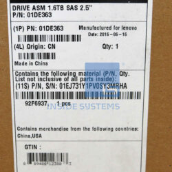 Alternative view of 01DE363-01 - V3700 V2 1.6TB 2.5" Flash Drive