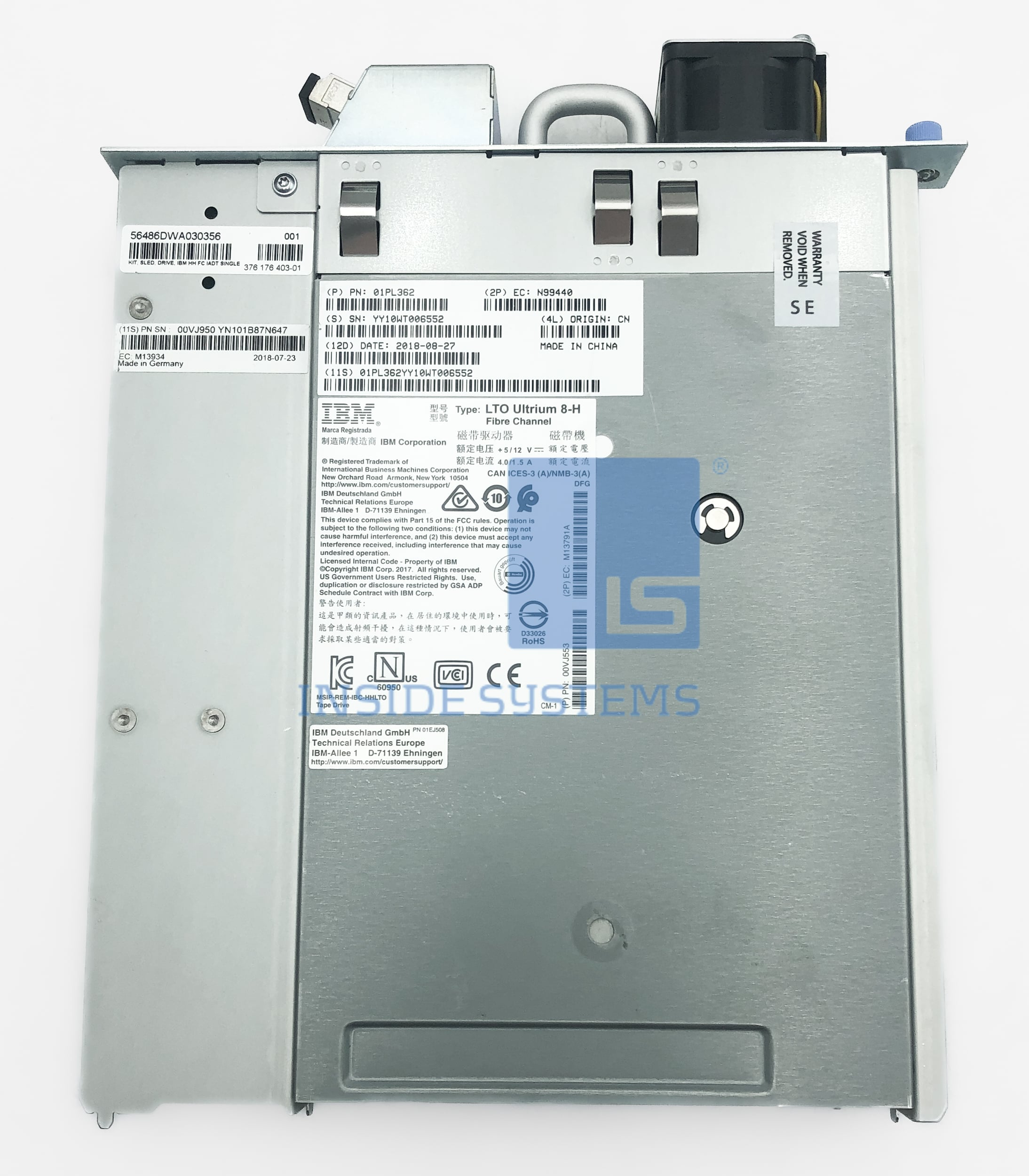 01KP952 - TS4300 LTO8 HH Fibre Channel Drive 3 01KP952 - TS4300 LTO8 HH Fibre Channel Drive - Image 3