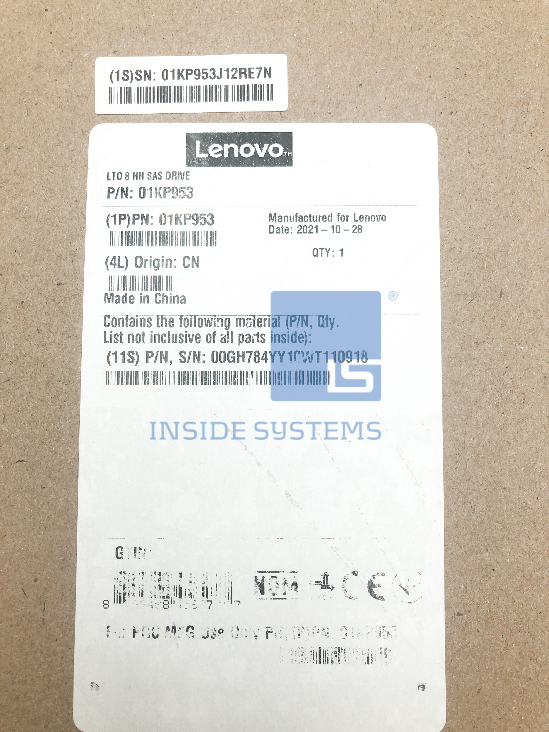 01KP953-01 - TS4300 LTO8 HH SAS Drive 3 01KP953-01 - TS4300 LTO8 HH SAS Drive - Image 2