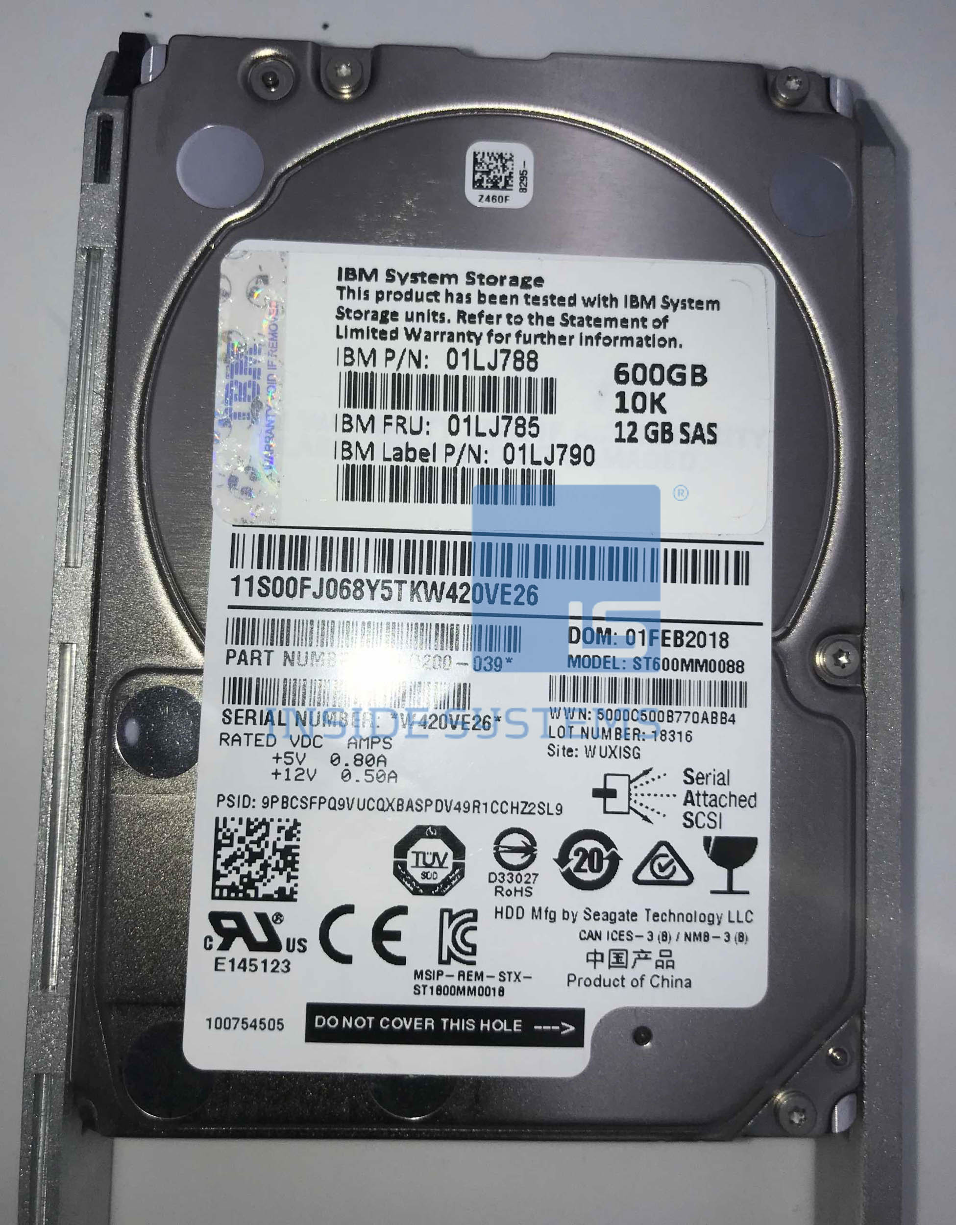 01LJ785 - IBM 600GB 12G SAS 10K 2.5 INCH SFF 5 01LJ785 - IBM 600GB 12G SAS 10K 2.5 INCH SFF - Image 3