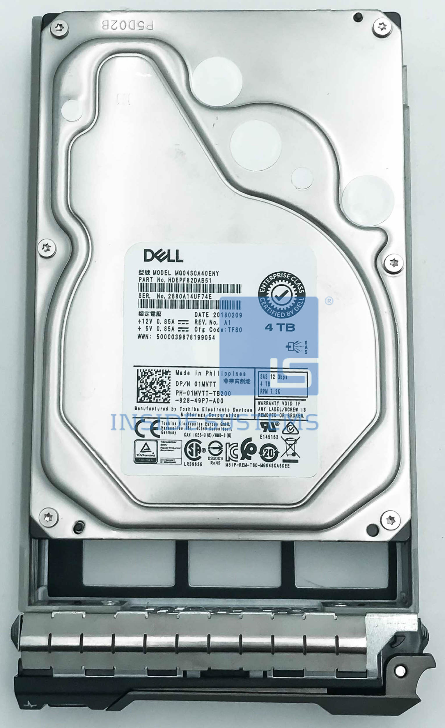 01MVTT - DELL 4TB 7.2K 12G SAS 3.5" HDD 3 01MVTT - DELL 4TB 7.2K 12G SAS 3.5" HDD