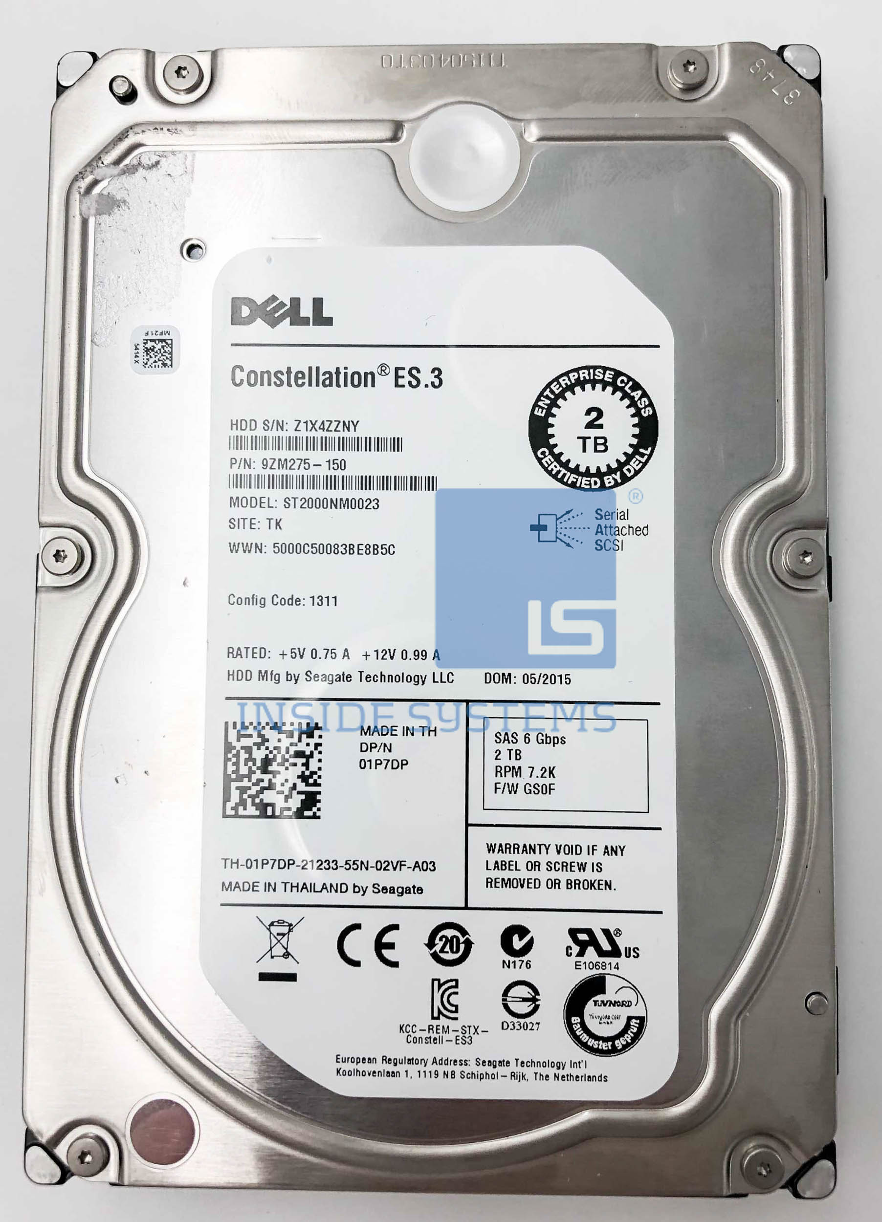 01P7DP-04 - DELL 2TB 7.2K 6G NLSAS 3.5" HDD 6 01P7DP 04 A