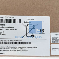 Alternative view of 02CL030-01 - IBM Flash 840/900 Battery
