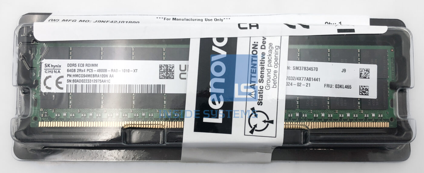 03KL465-01 - 64GB TruDDR5 4800MHz 2Rx8 10x4 RDIMM | Inside Systems A/S
