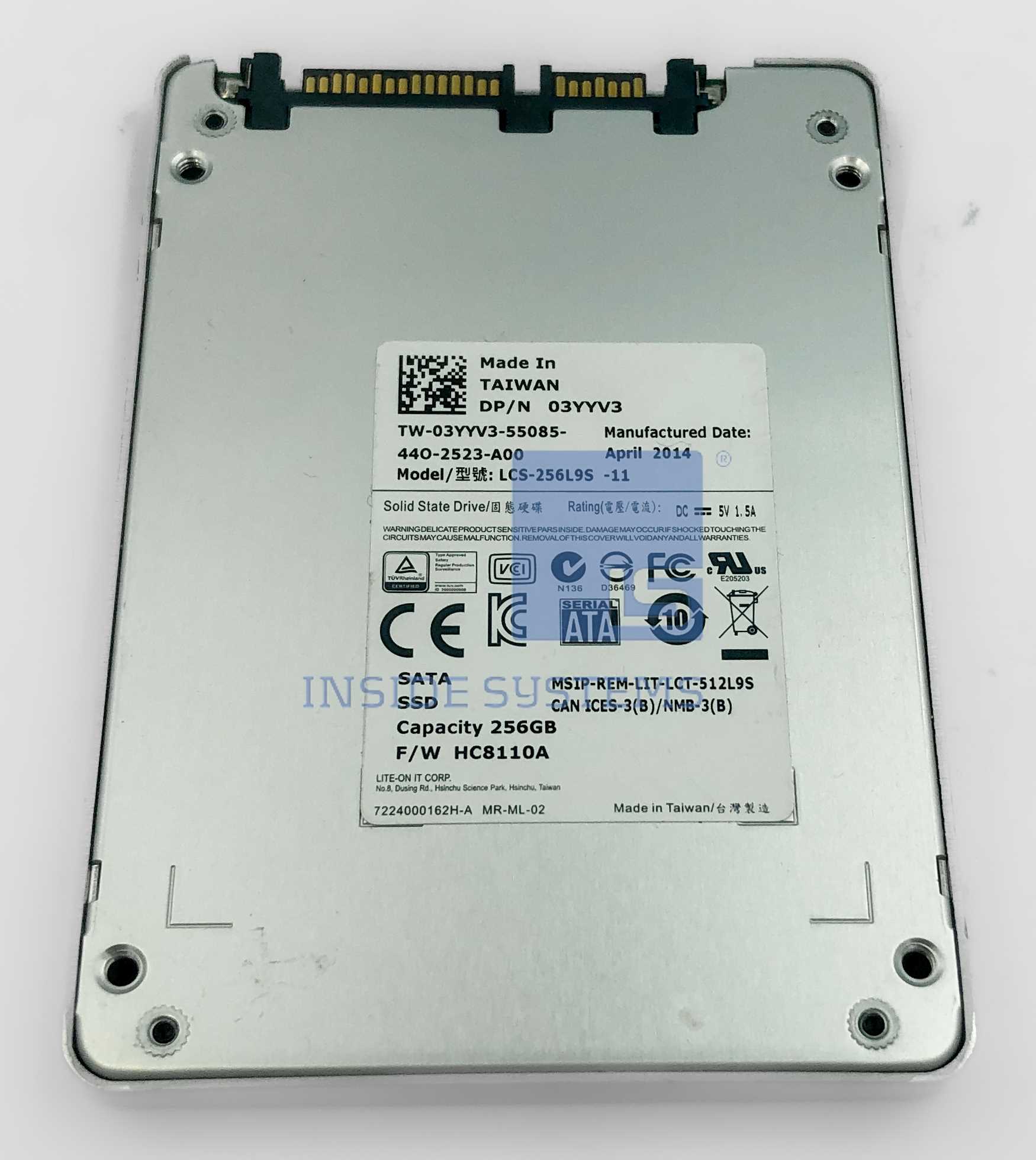 03YYV3 - DELL 256GB SATA 2.5" TLC SSD 12 03YYV3 A