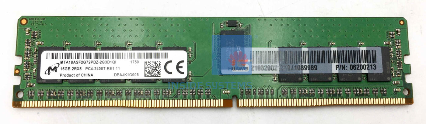 06200213 - Huawei 16GB 2RX8 19200R PC4-2400T | Inside Systems A/S