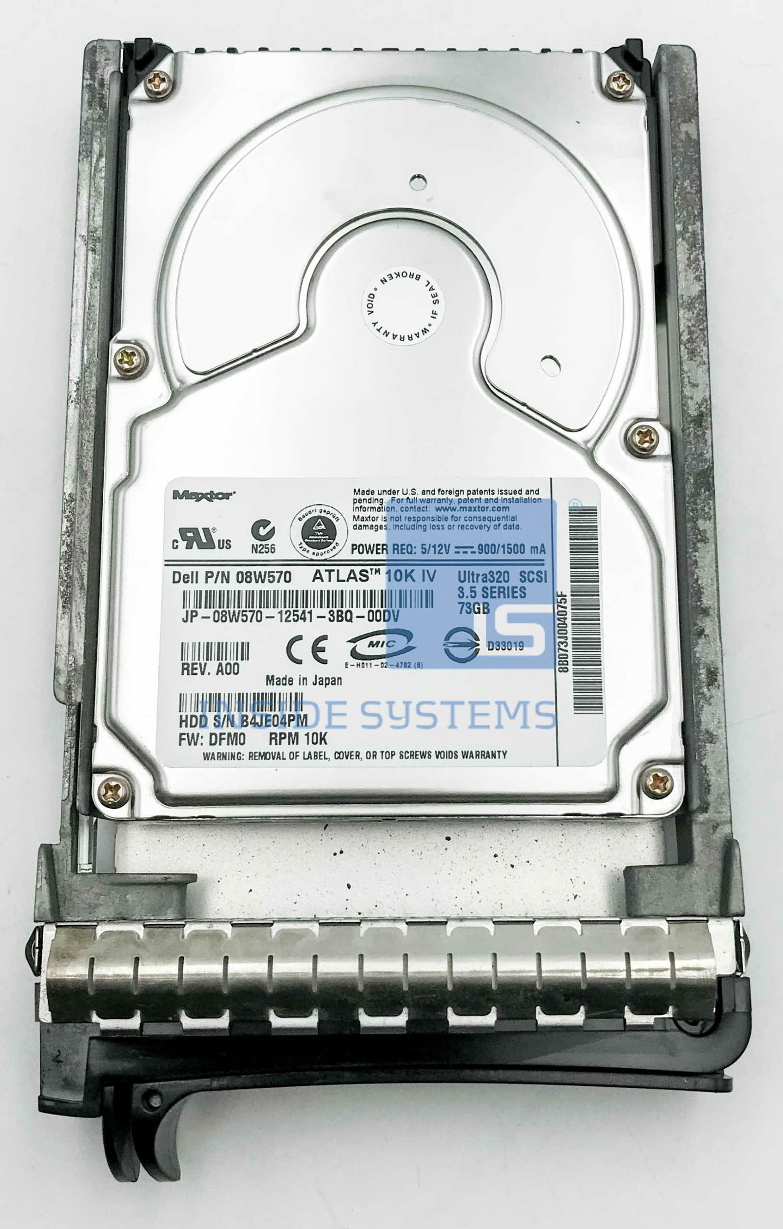 08W570 - DELL 73GB 10K 3.5" U320 80P SCSI HDD 1 08W570 - DELL 73GB 10K 3.5" U320 80P SCSI HDD
