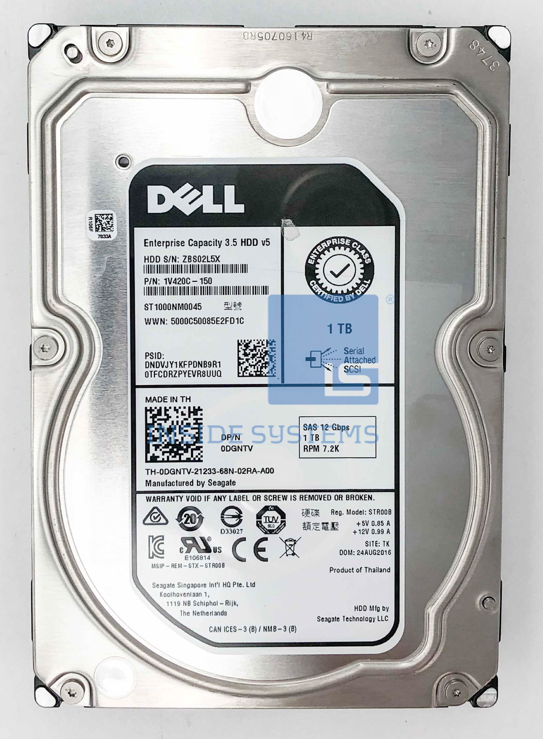 0DGNTV-04 - 1TB 7.2K 12G NLSAS 512N 3.5" HDD 9 0DGNTV 04 A