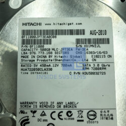 Alternative view of 0F11000 - HITACHI 3.5IN 500GB SATA300 7200RPM HDD