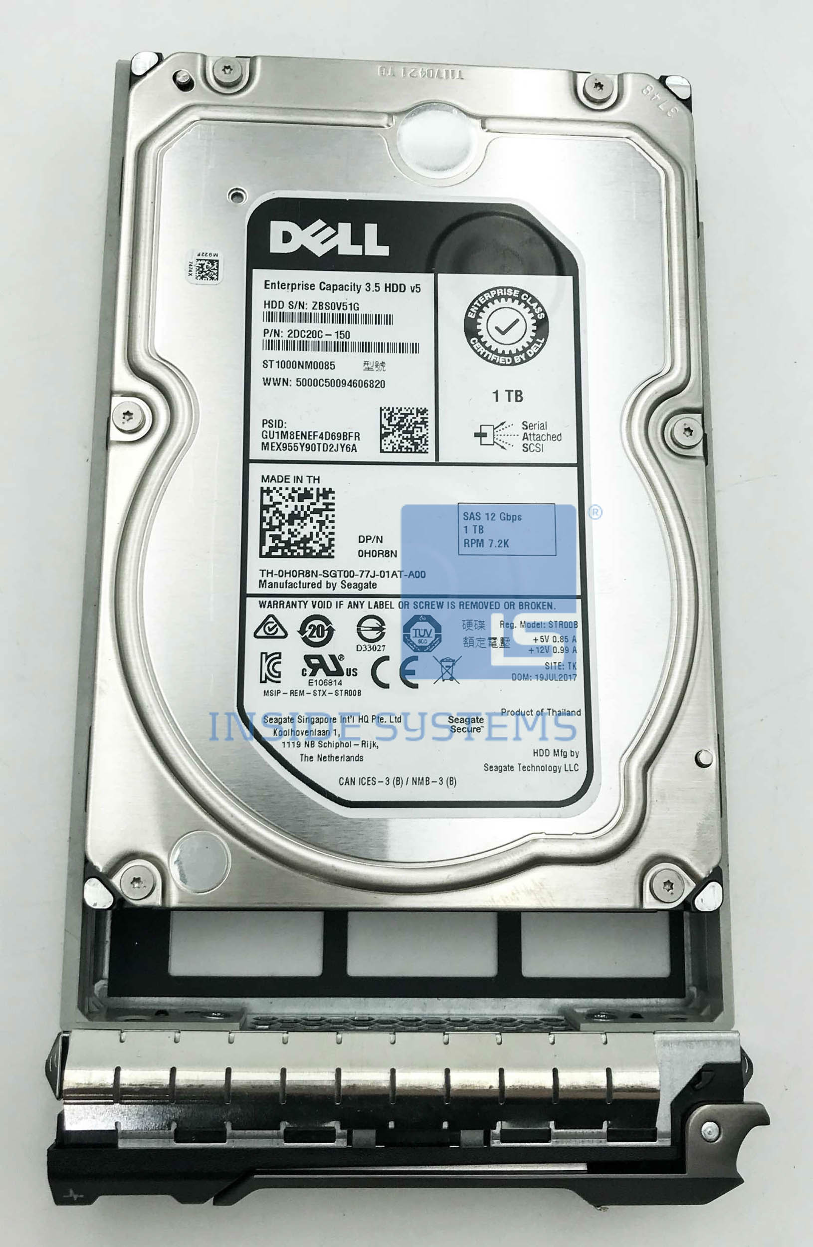 0H0R8N - DELL 1TB 7.2K 12G 3.5" SAS HDD 8 0H0R8N A