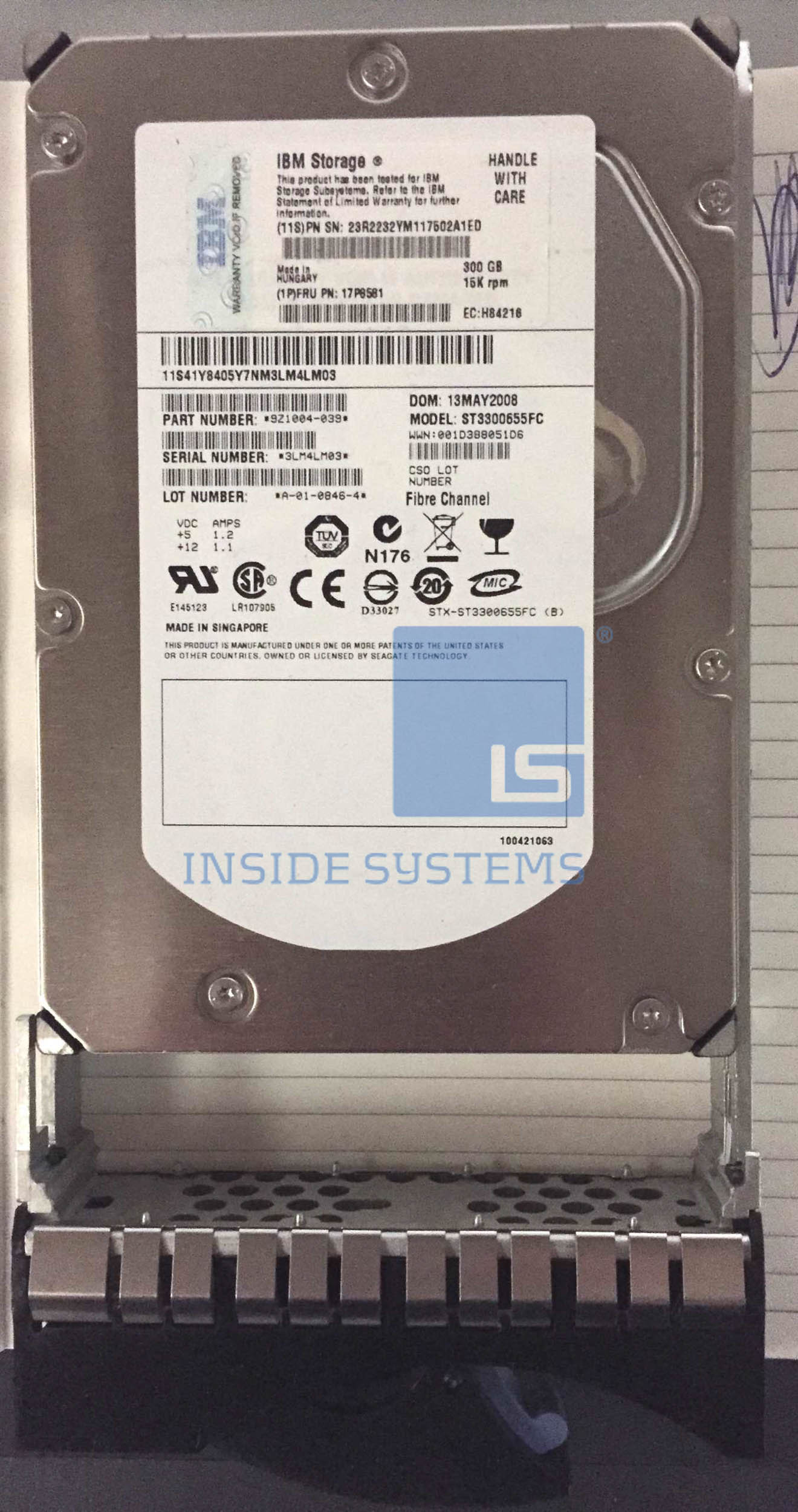 17P8581 - 300GB 15KRPM DDM 3.5" 3 17P8581 - 300GB 15KRPM DDM 3.5"