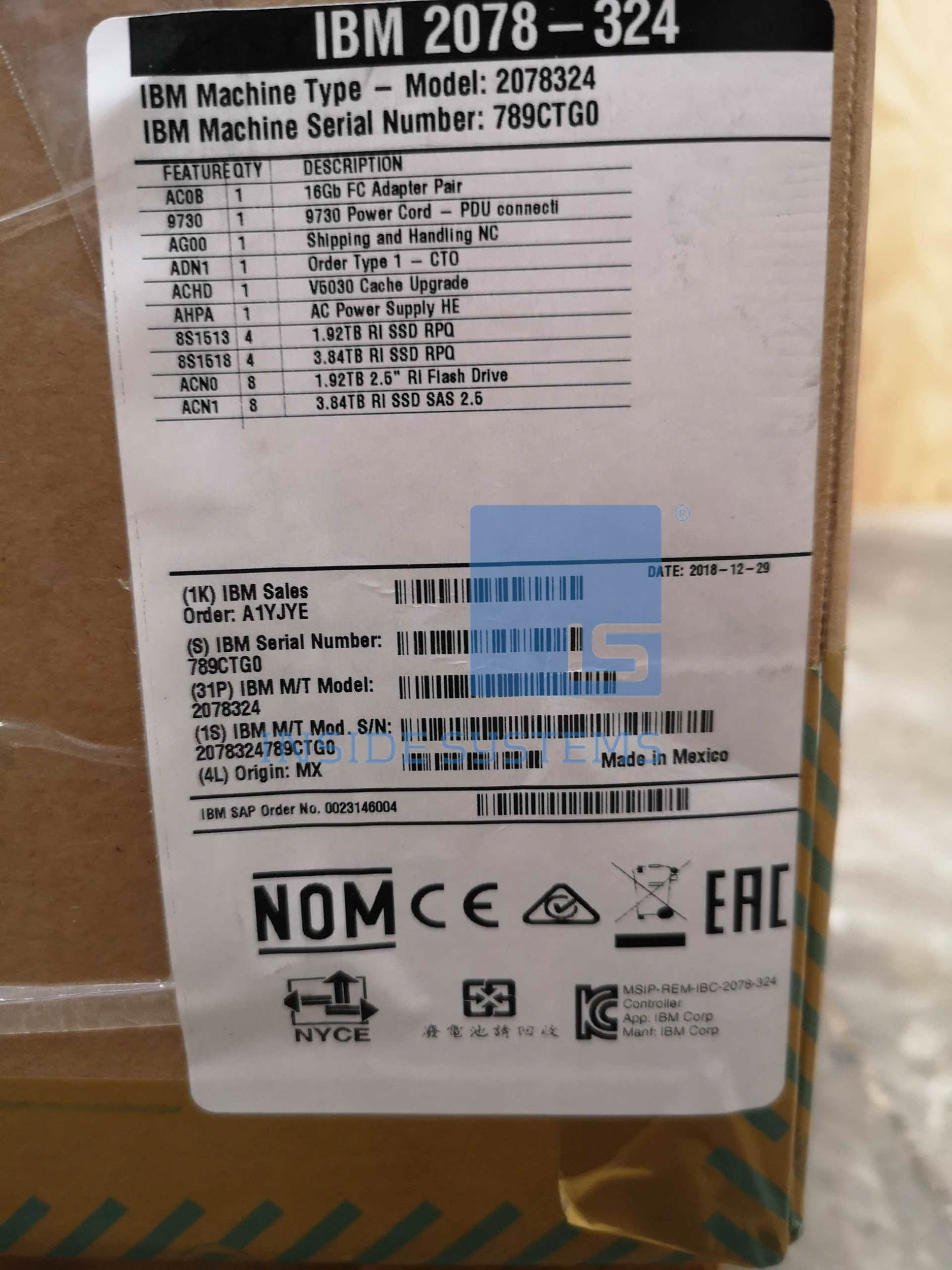 2078-324-02 - V5030 SFF Control Unit w/ACHD+AC0B+AHPA | Inside Systems A/S
