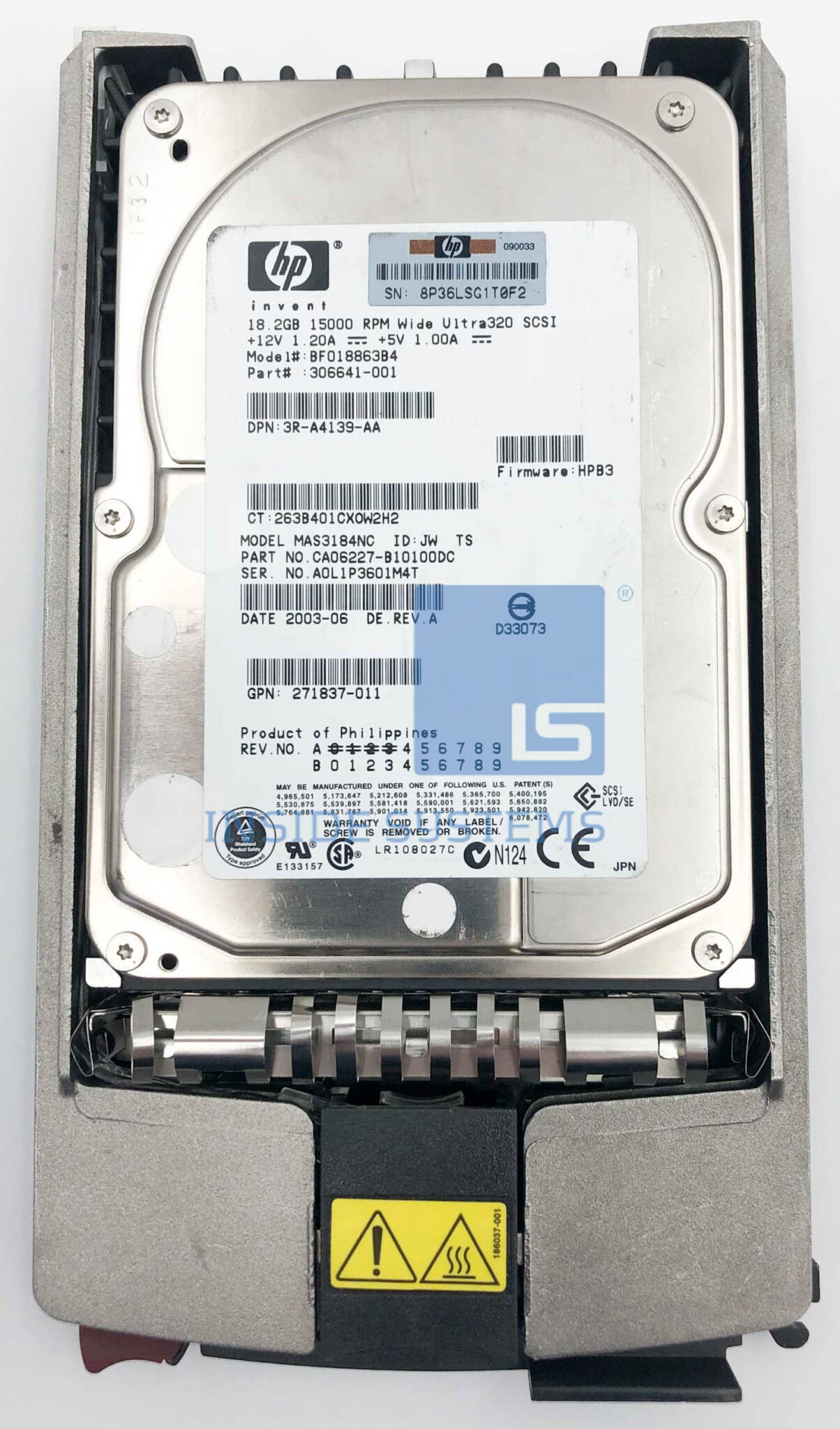 306641-001 - HP HDD 18G U320 80P 15K | Inside Systems A/S
