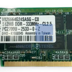Alternative view of 31P9832 - 512MB DDR PC2700 CL2.5 SODIMM MEMORY