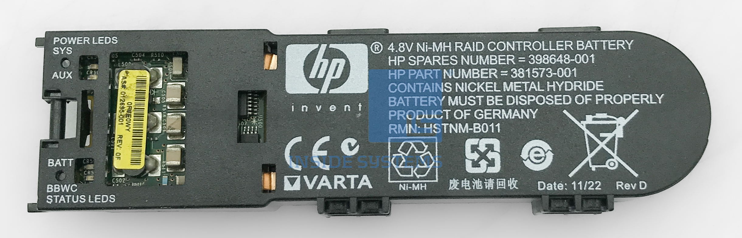 381573-001-02 - HP 4.8v Nimh Battery Kit for Smart Array 3 381573-001-02 - HP 4.8v Nimh Battery Kit for Smart Array