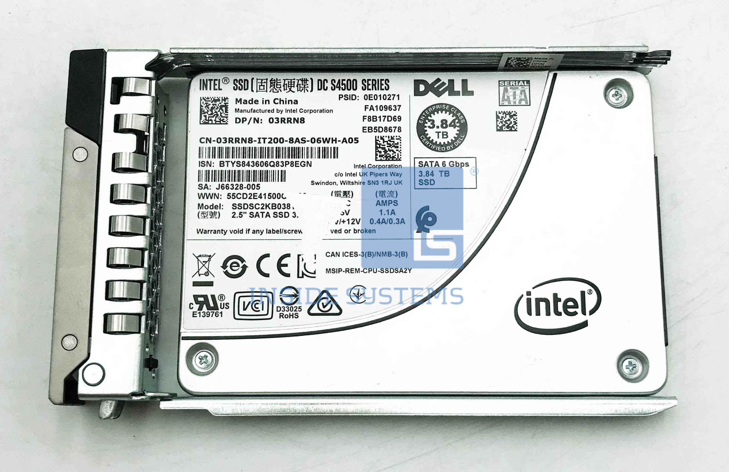 3RRN8 - DELL 3.84TB 6G RI TLC SATA 2.5" SSD 6 3RRN8 A