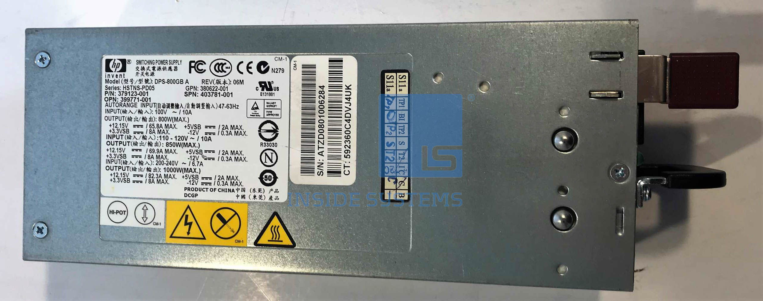 403781-001 - HPE Power Supply 350/370/380 G5 3 403781-001 - HPE Power Supply 350/370/380 G5