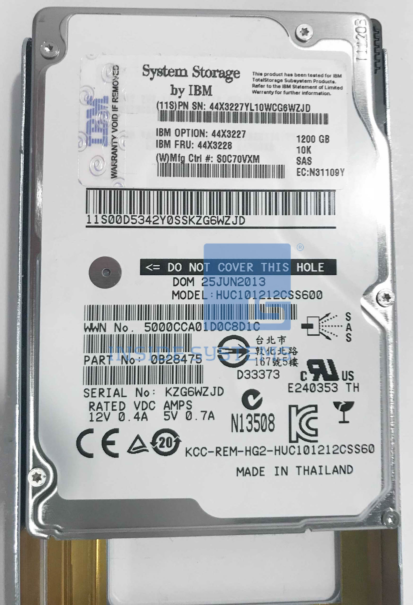 44X3228 - 1.2TB 6G SAS 10K RPM V7K FLEX HDD 5 44X3228 - 1.2TB 6G SAS 10K RPM V7K FLEX HDD - Image 4