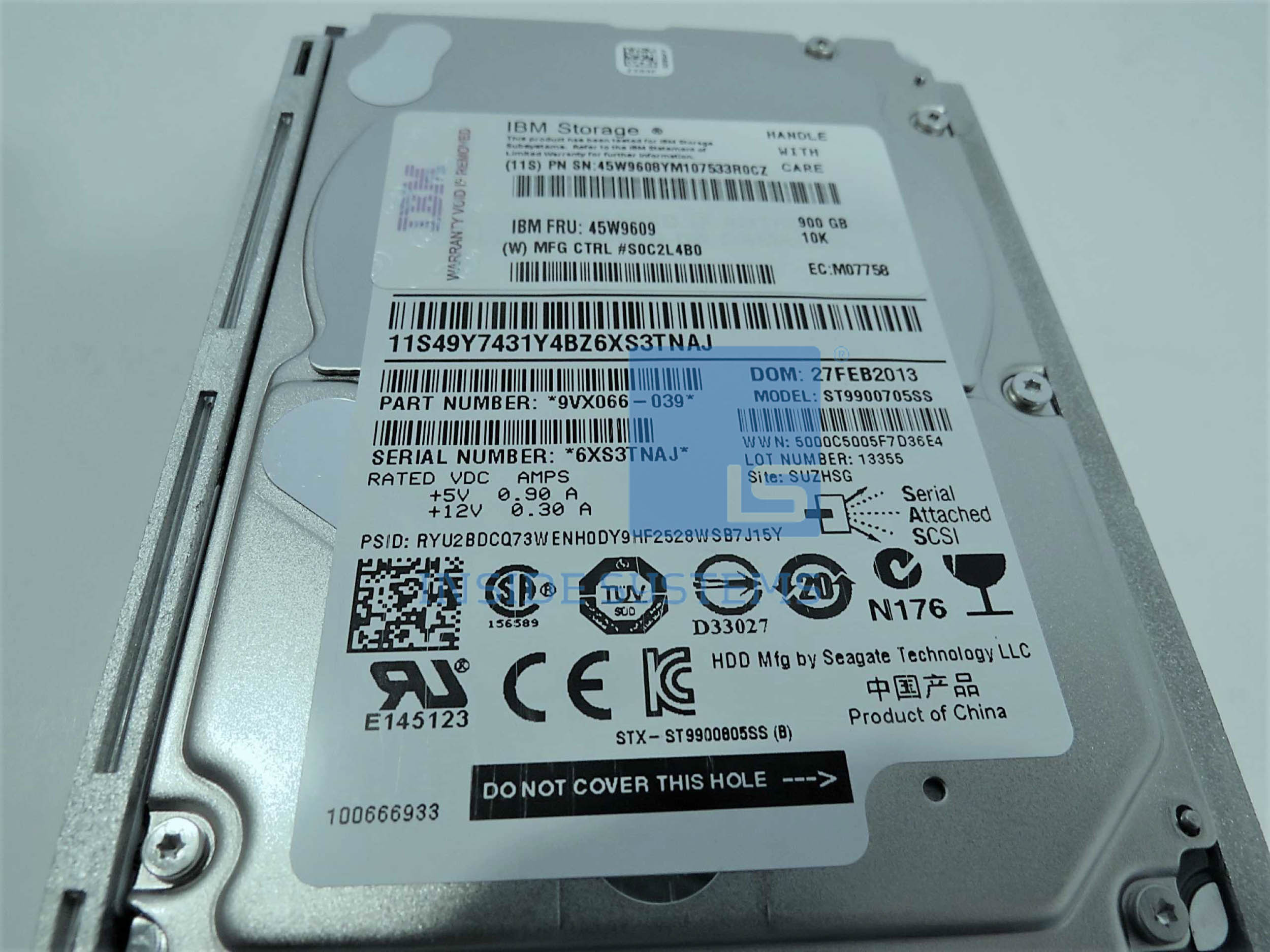 45W9609 - IBM 900Gb SAS 10K SFF SED (I90B) 3 45W9609 - IBM 900Gb SAS 10K SFF SED (I90B)