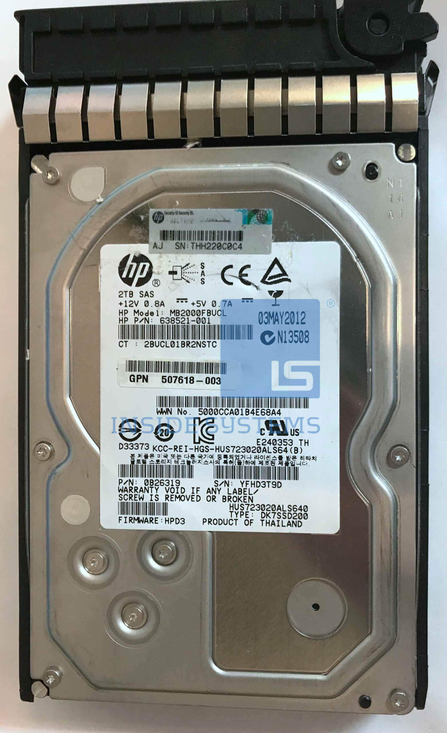 508010-001 - 2TB 7.2K 6G ST SAS 3.5" HDD 3 508010-001 - 2TB 7.2K 6G ST SAS 3.5" HDD