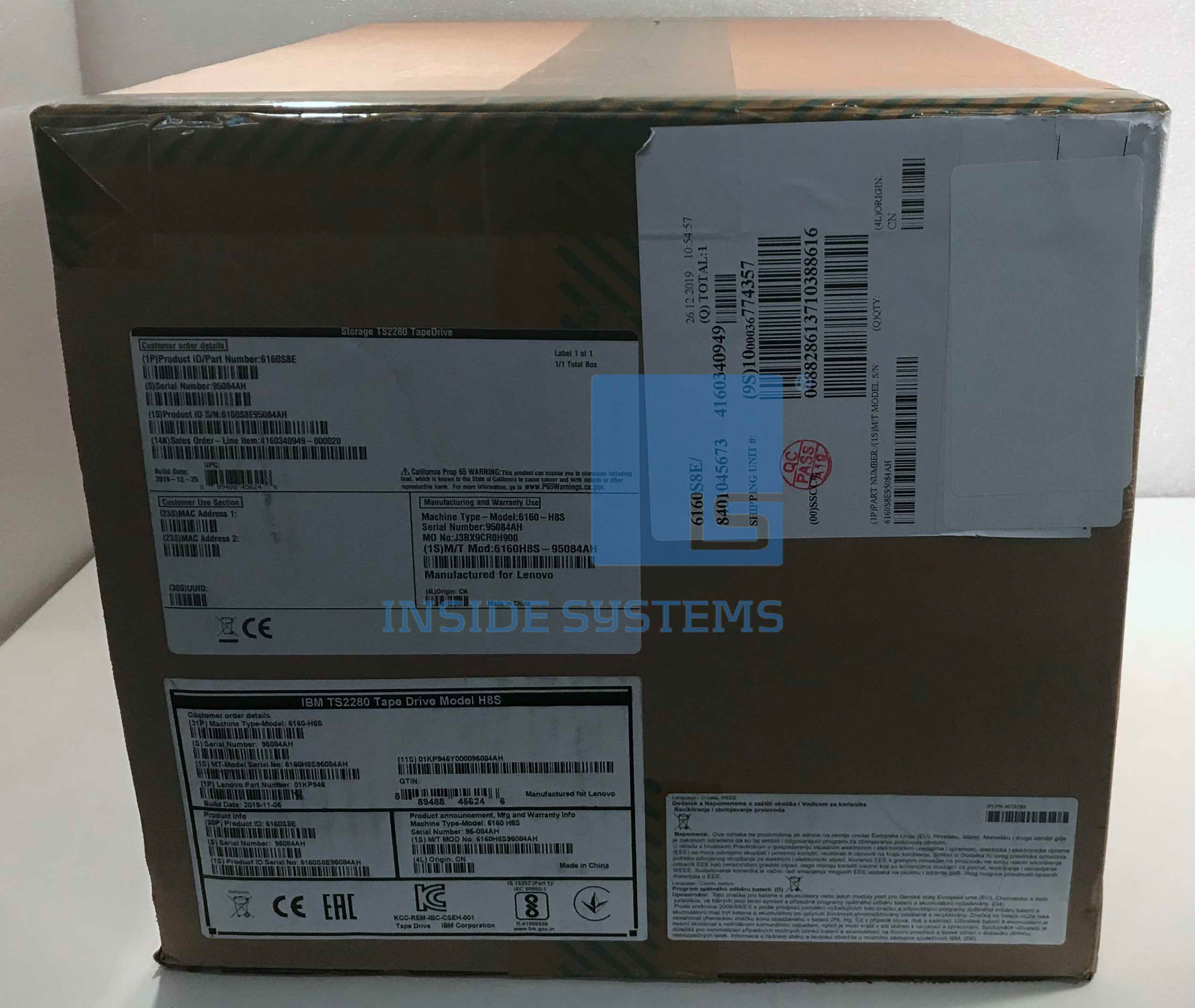 6160-H8S-01 - IBM TS2280 Tape Drive Model H8S - HH SAS 1 6160-H8S-01 - IBM TS2280 Tape Drive Model H8S - HH SAS