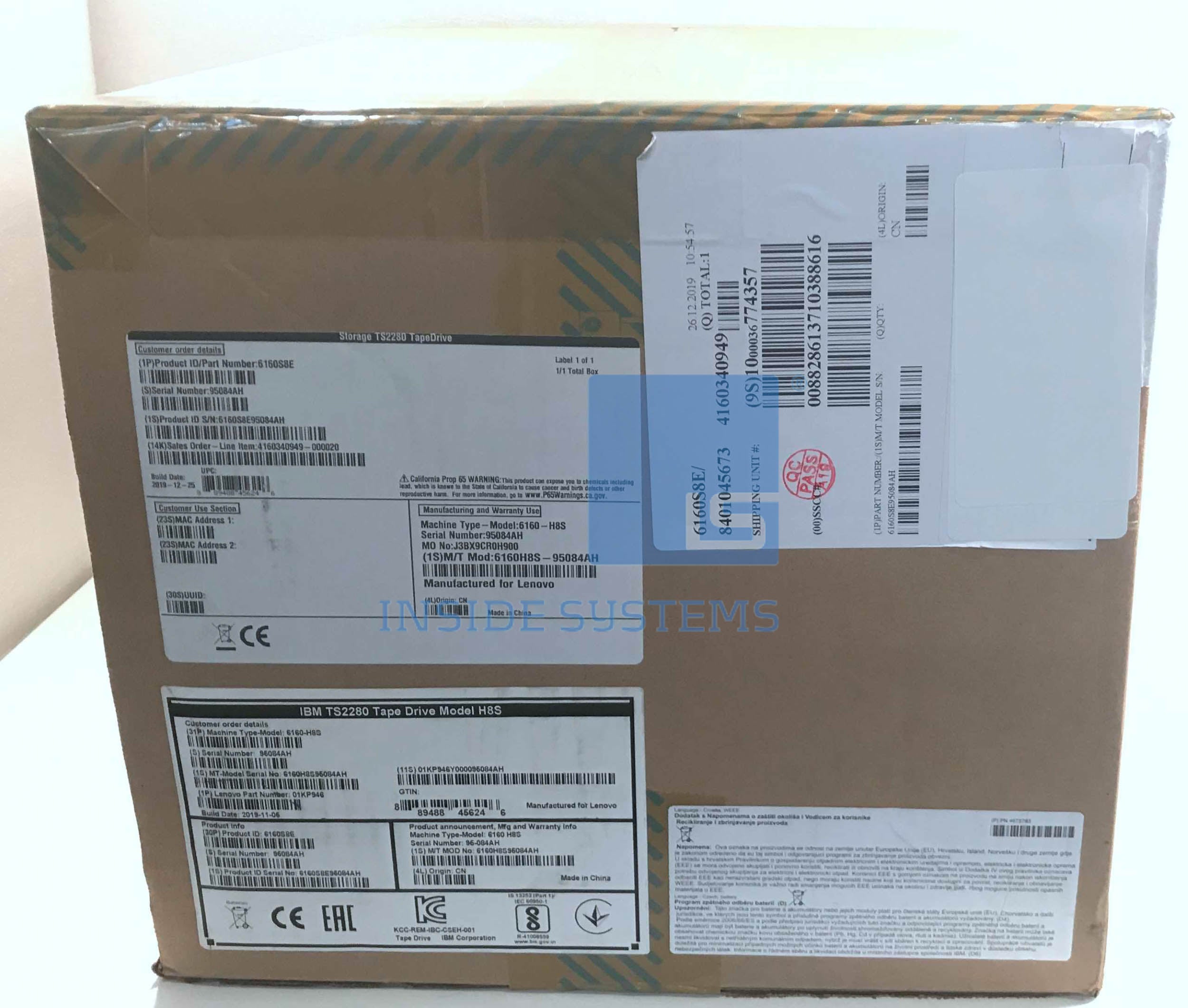 6160-H8S-01 - IBM TS2280 Tape Drive Model H8S - HH SAS 3 6160-H8S-01 - IBM TS2280 Tape Drive Model H8S - HH SAS - Image 3