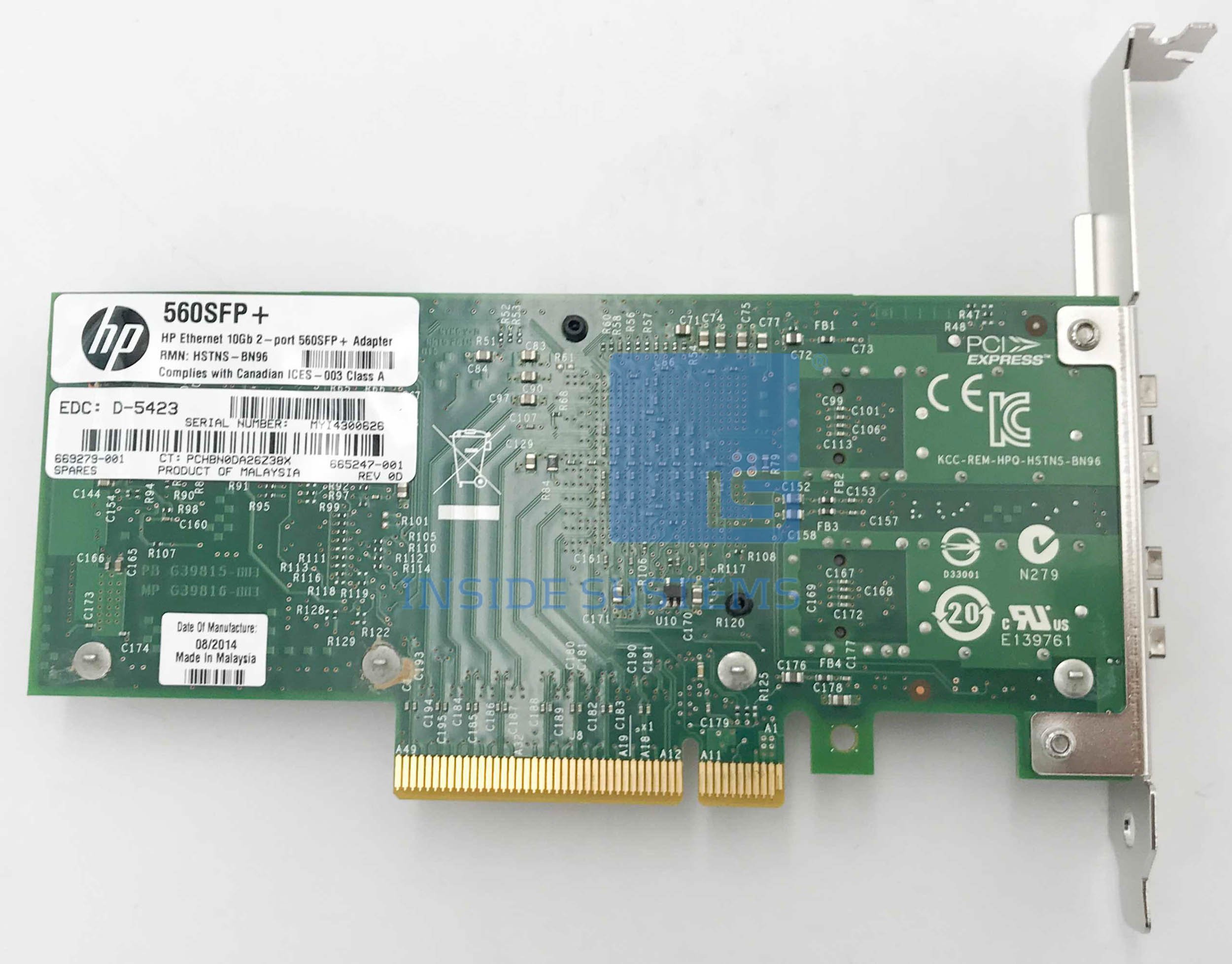 665249-B21 - HPE 560SFP+ 10GB 2-Port Adapter 5 665249 B21 A