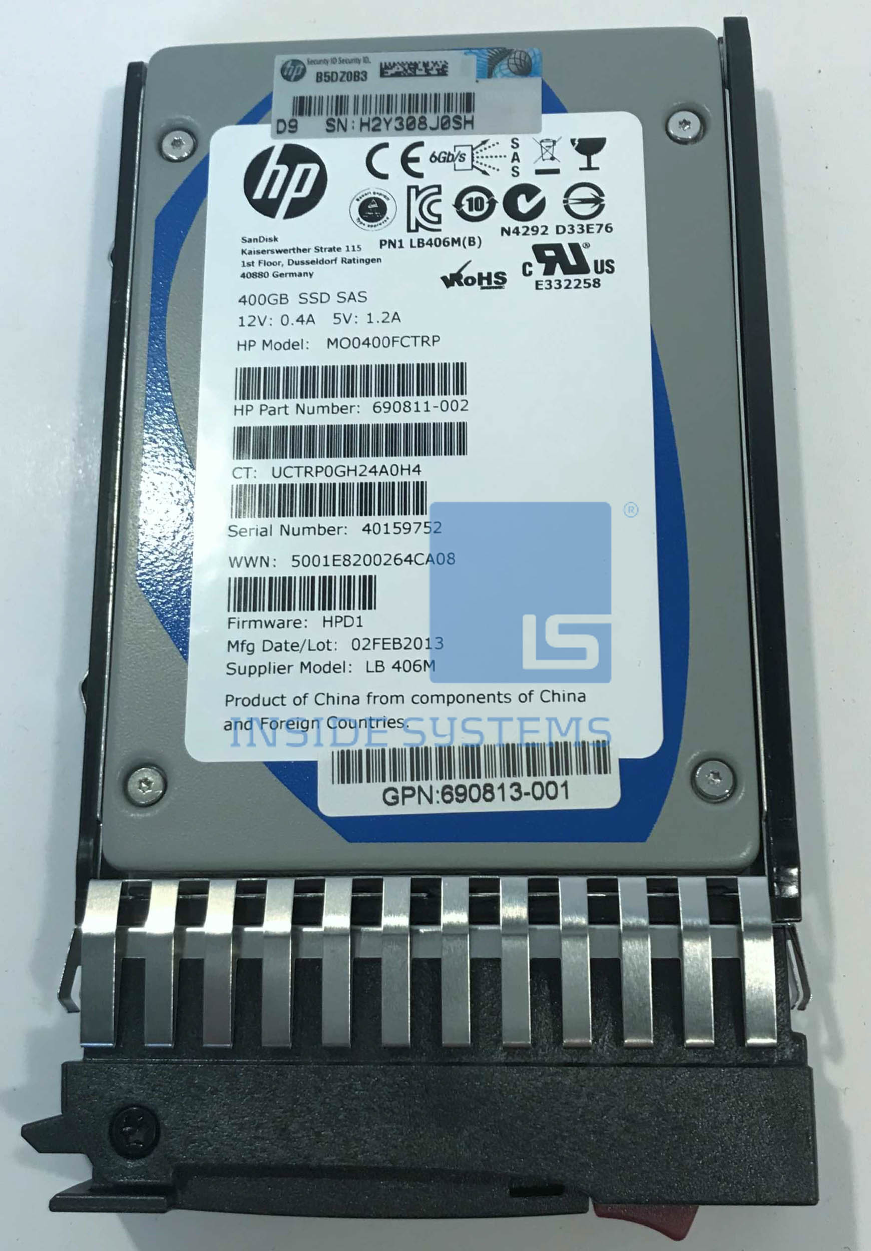 691023-001-02 - 400GB 6G MLC ST SAS 2.5" SSD 4 691023-001-02 - 400GB 6G MLC ST SAS 2.5" SSD - Image 2