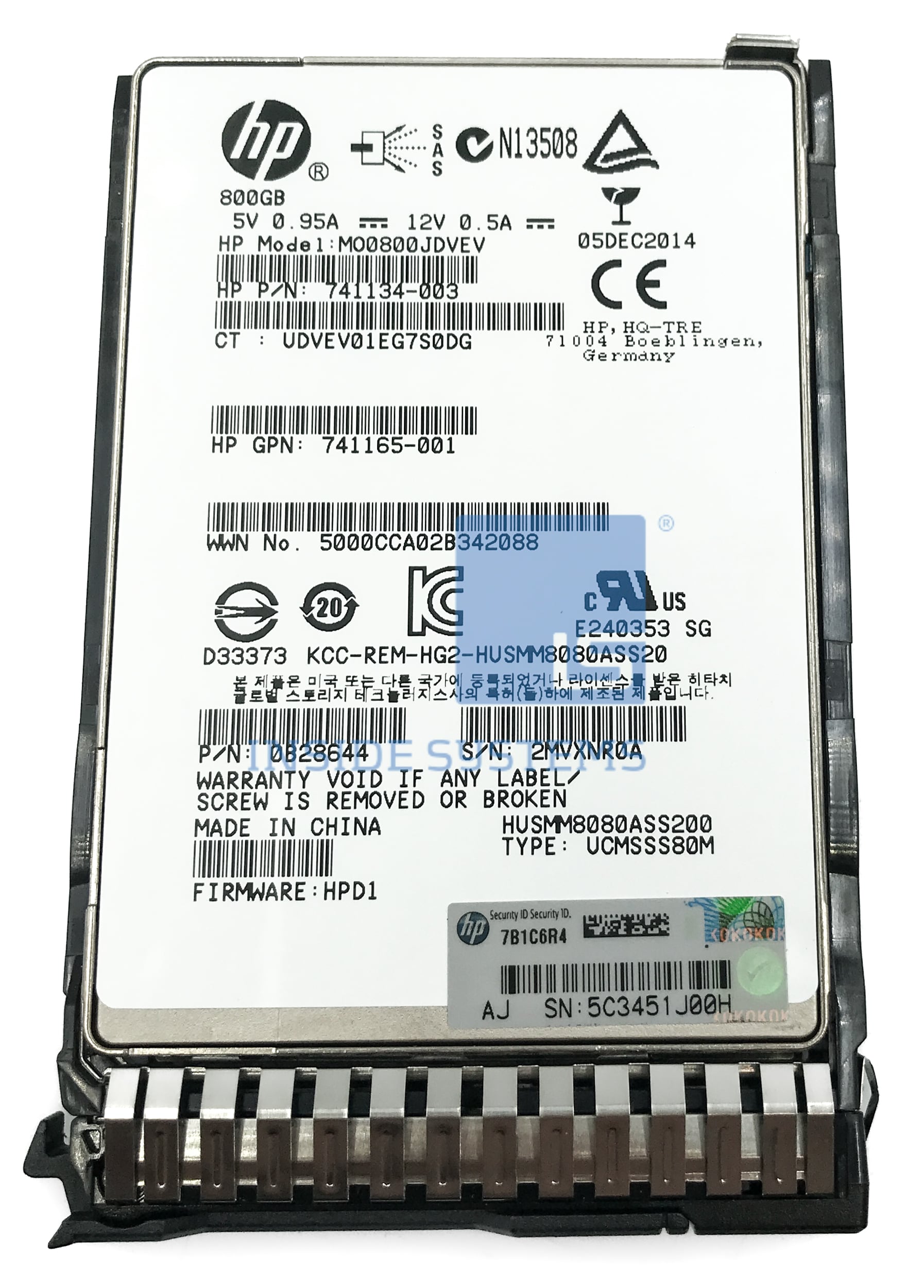 741146-B21 - 800GB 12G ME EM SC SAS 2.5" SSD 12 741146 B21 A