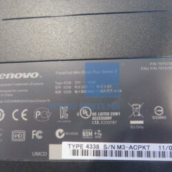 Alternative view of 75Y5729-03 - Lenovo Docking Seres 3 - NO AC adapter