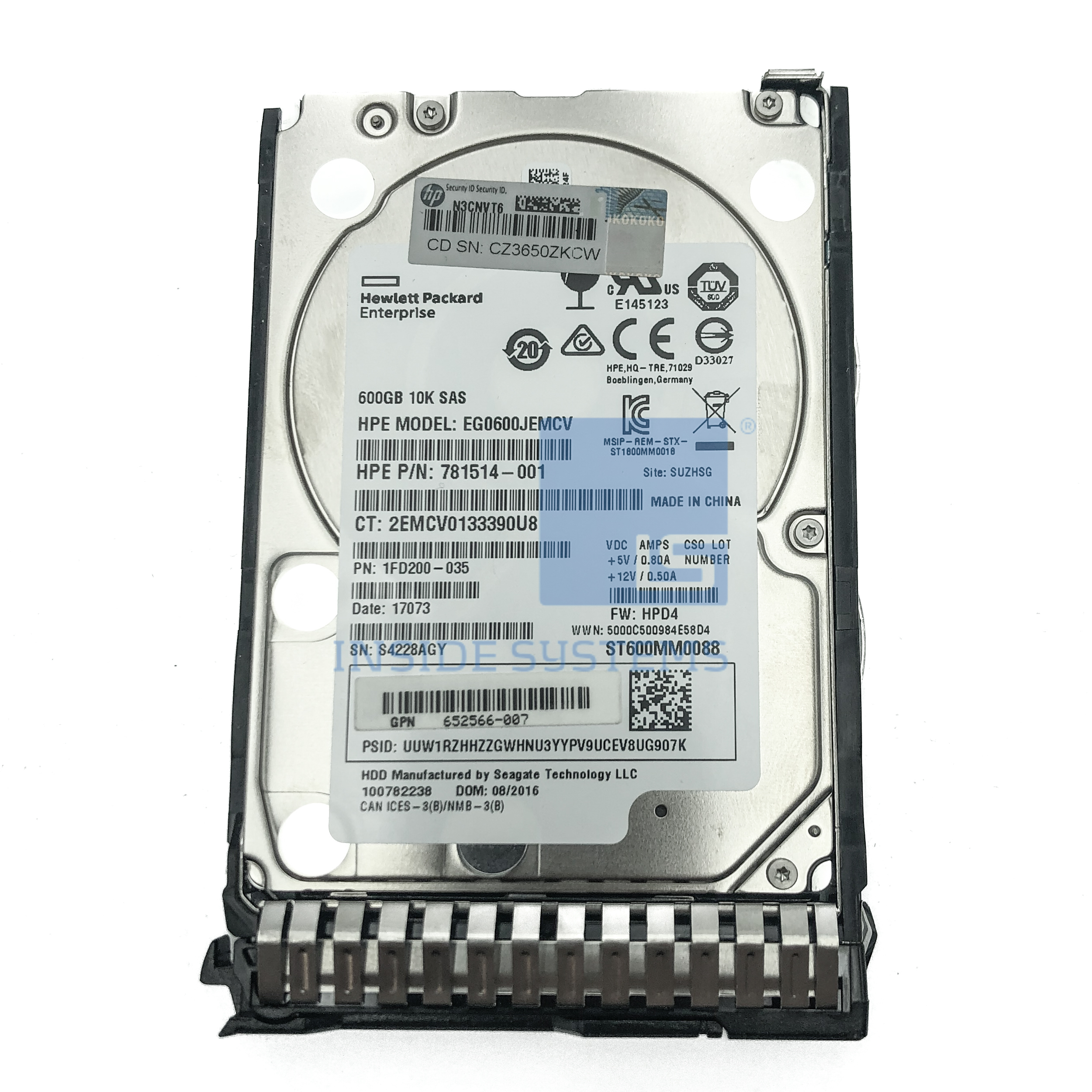 781577-001-NBL - 600GB 10K 12G SC SAS 2.5" HDD 2 781577-001-NBL - 600GB 10K 12G SC SAS 2.5" HDD
